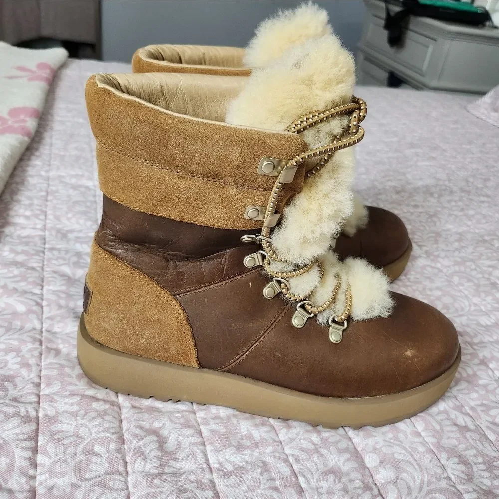 Ugg Viki Waterproof Boot Brown Suede Leather